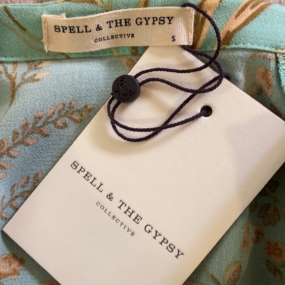 NWT💫Spell Maise Blouse in Vintage Turquoise size small - Picture 13 of 13